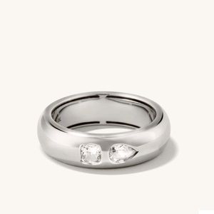Mejuri Toi Et Moi 14k White Gold And Diamond Band Ring 5 $2500